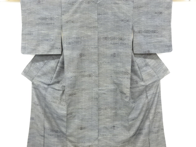 JAPANESE KIMONO / ANTIQUE KIMONO / SILK / TOKAMACHI TSUMUGI / WOVEN GEOMETRIC